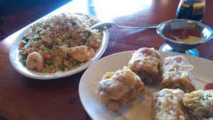  East Garden's shrimp fried rice and egg rolls make a perfect lunch (for several days).